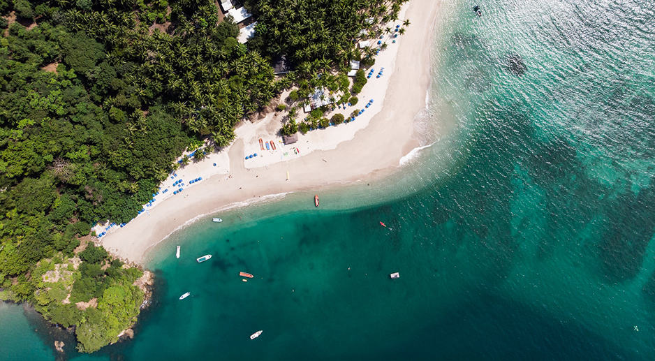 Vu du ciel d'un plage au Costa Rica