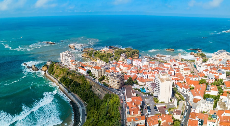 Biarritz vue panoramique aérienne, France