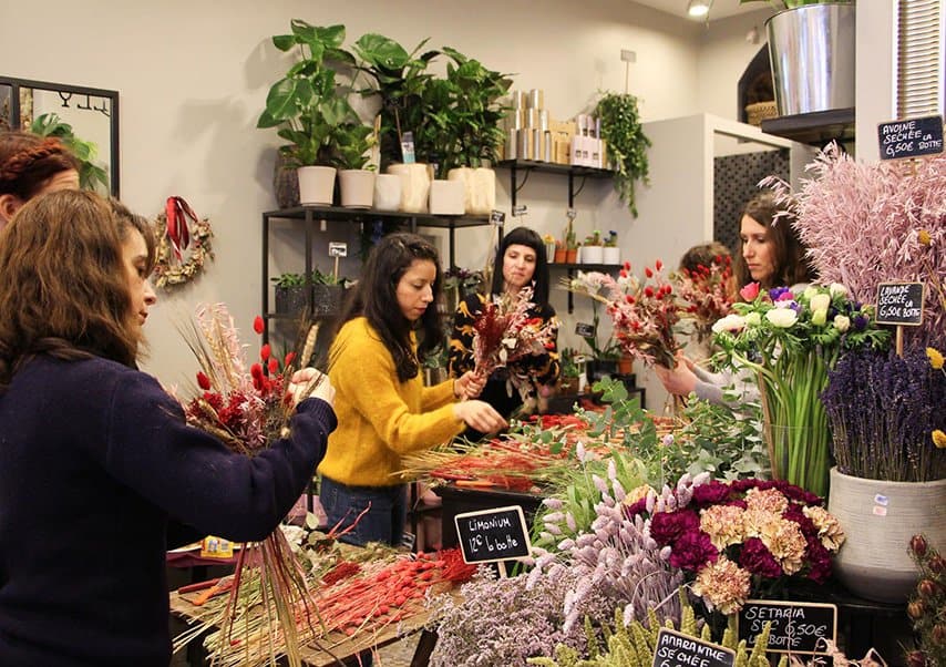 team building vegetal fleurs sechees