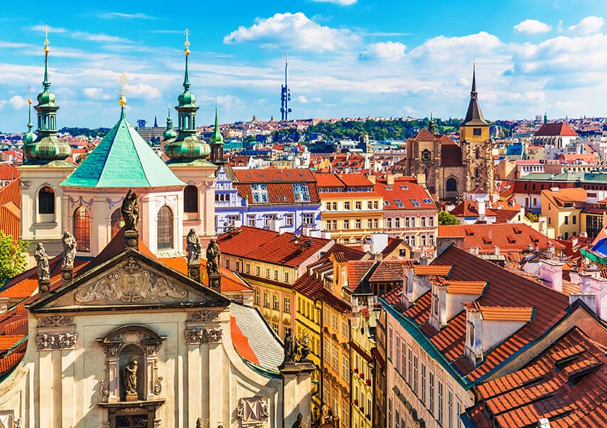 Vue des toits sur Prague