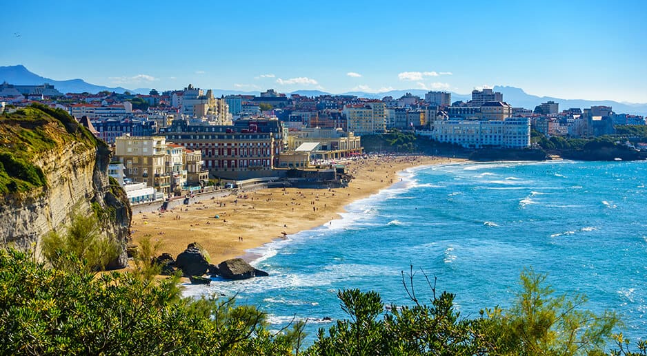 Vue de la plage de biarrtiz