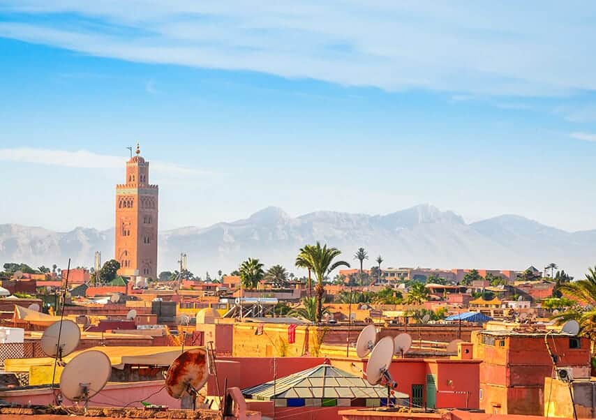 Vue sur Marrakech, ses toits et la médina