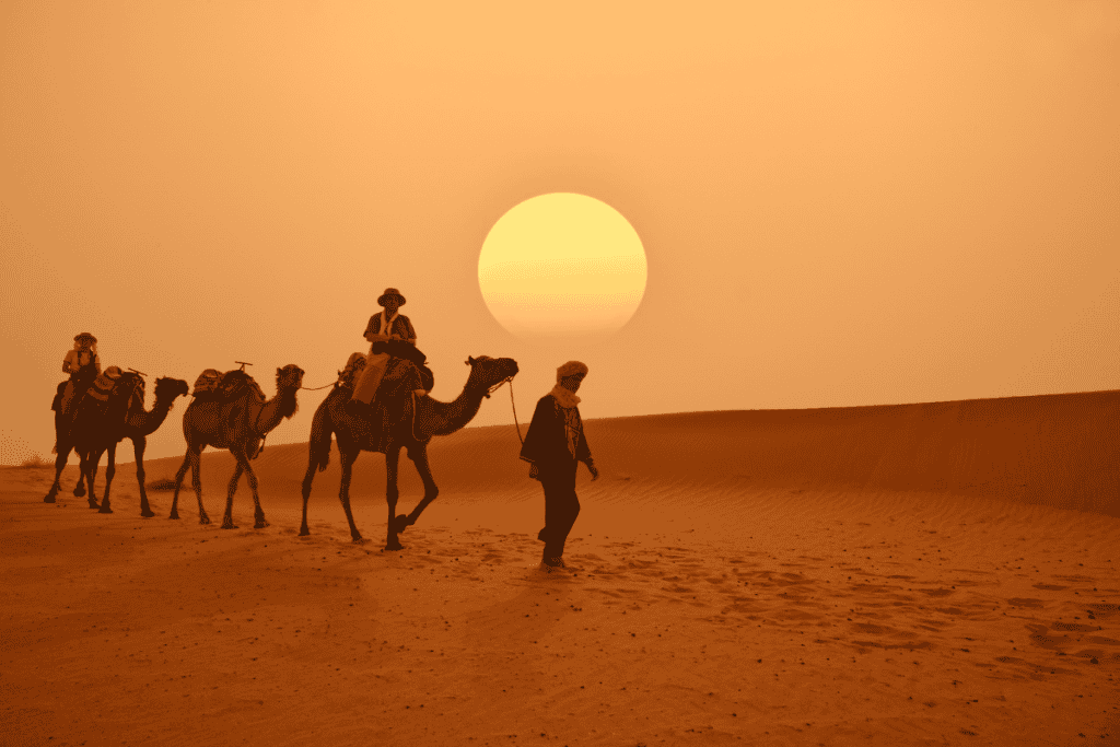 El desierto de Marruecos y un paseo en camello al atardecer