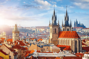 Vue aérienne de la ville de Prague