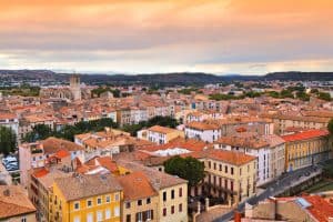Vue aérienne sur la ville de Narbonne