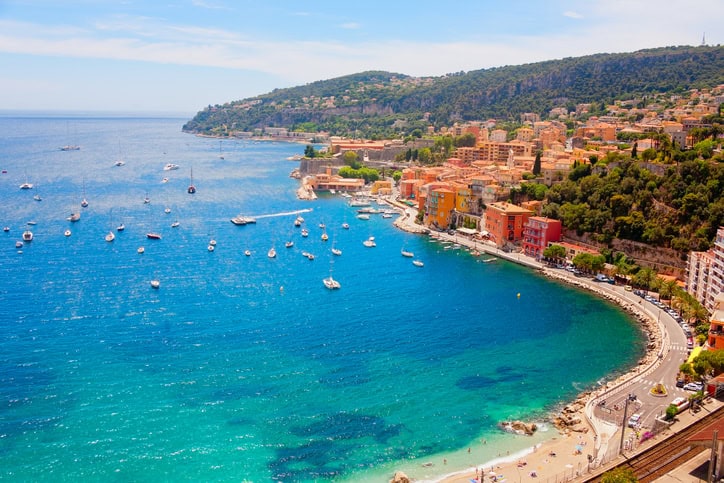 Vue panoramique de Villefranche-Sur-Mer, Côte d'Azur, France