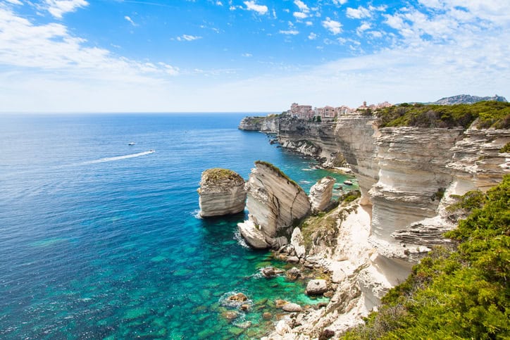 Vue de la vieille ville de Bonifacio, Corse, France