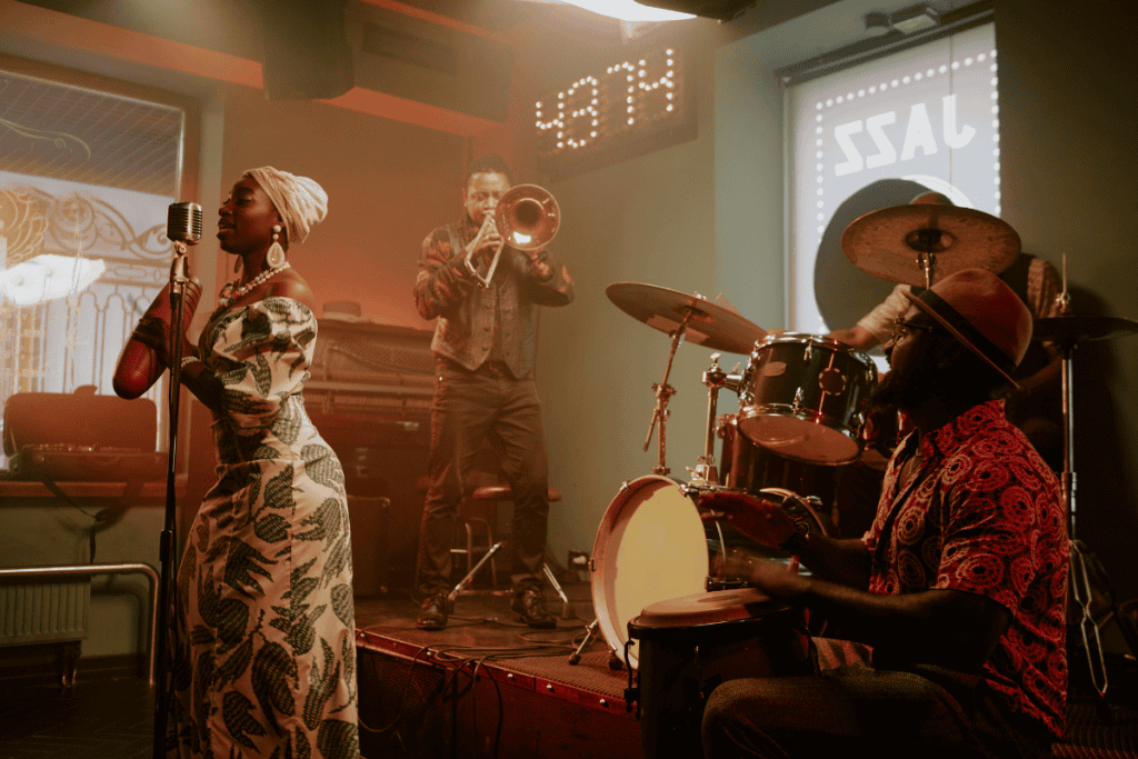 Jazz singer and musicians